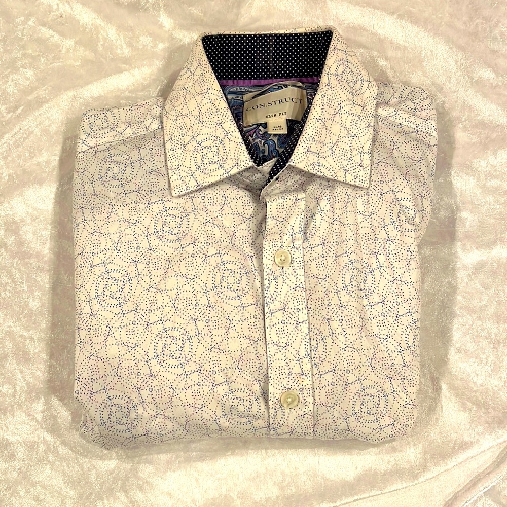 NWOT men's construct slim fit dress shirt . Slight stretch 14.5 32/33